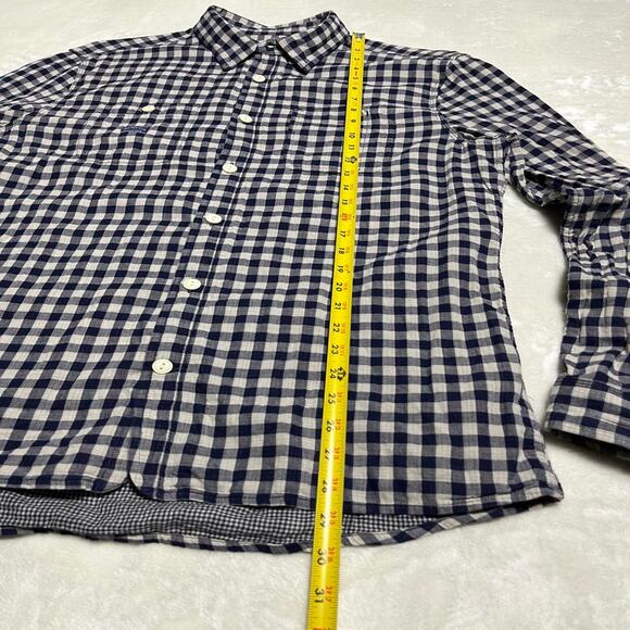 Diesel Gingham Plaid Oxford Shirt Men's XL Blue Button Up Cotton but Feels Linen - Picture 9 of 12